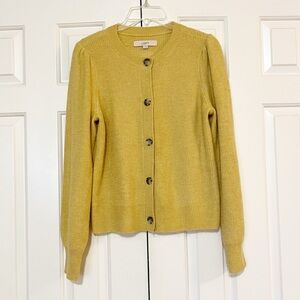 LOFT Pale Yellow Button Down Super Soft Cardigan Sweater. Size Women's Small